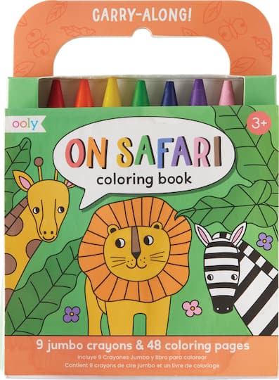 OOLY On Safari Carry Along Crayon &#x26; Coloring Book Kit, 10ct.
